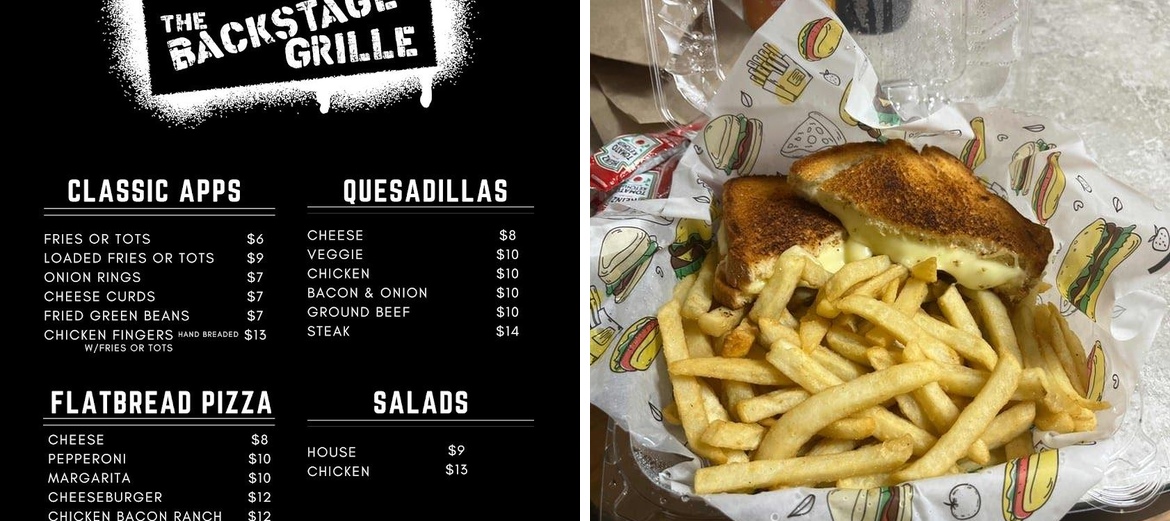The Backstage Grille Menu